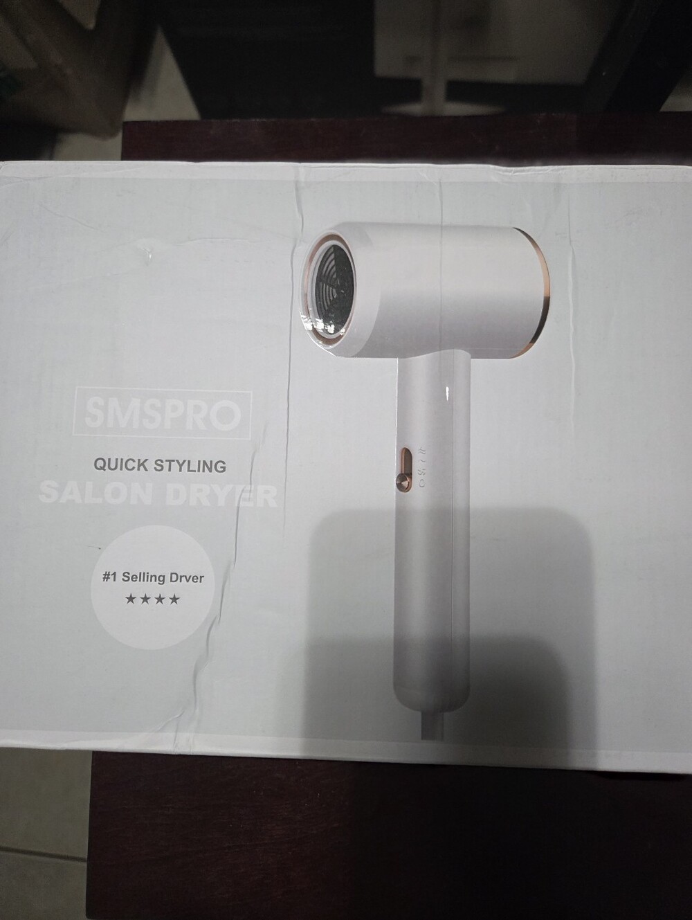 SMSPRO Quick Styling Salon Hair Dryer - White with Rose Gold Accents